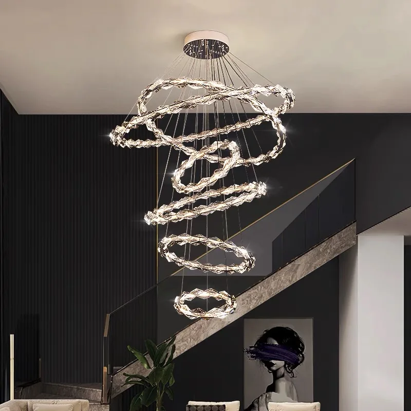 Luxo moderno Cristal LED Luzes do Teto, Sala de estar, Quarto Dimmable Anel Lustre Ilha de Cozinha Sala de Jantar Brilho Lampara