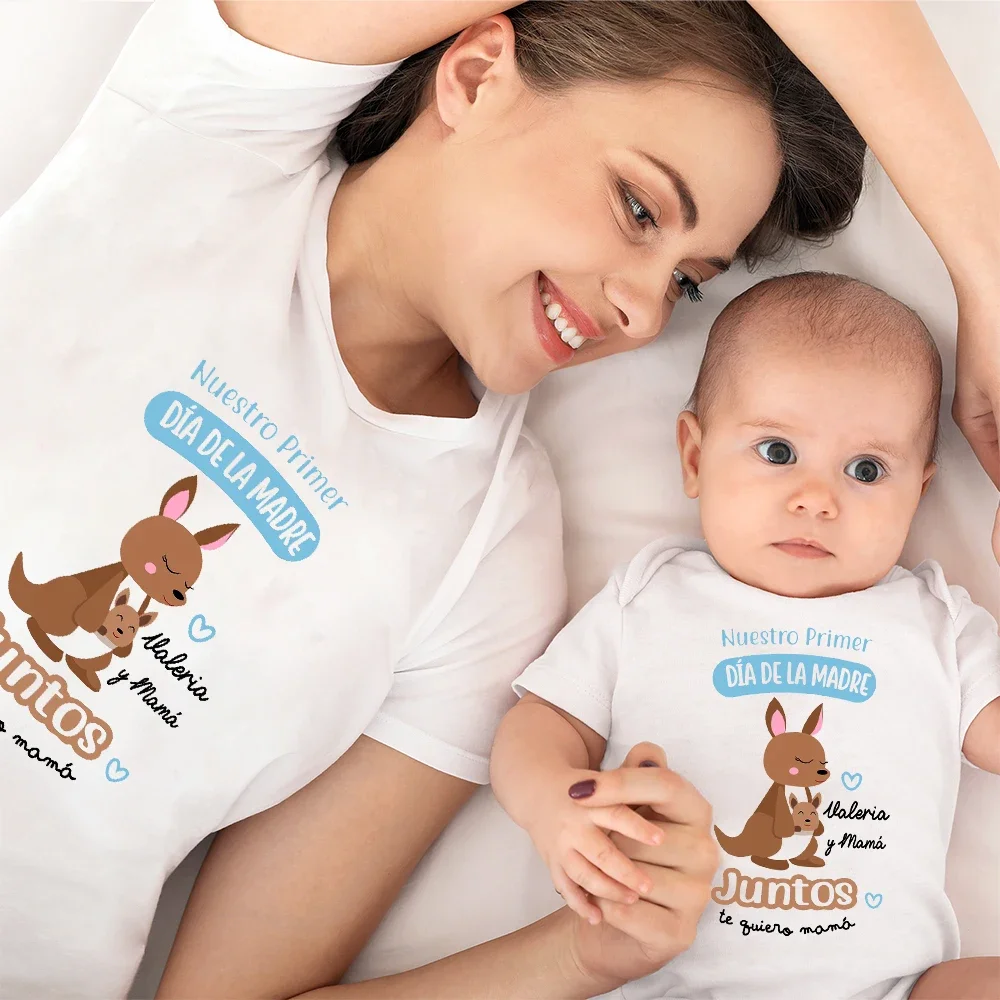 Personalizados Dia da Mãe de Família, Combinando Roupas Personalizadas Mãe Camisa Meninas Meninos Romper do Dia das mães de Família Conjunto Bebê Mãe Presente